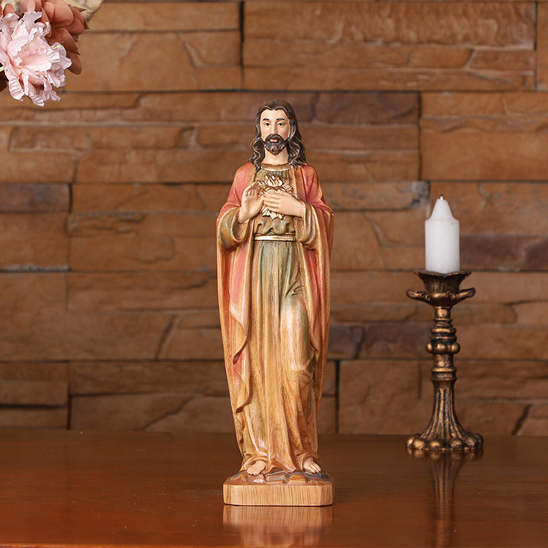 Handcrafted Jesus Blessing Hand Wood Statue | Divine Religious Decor - QIADGE