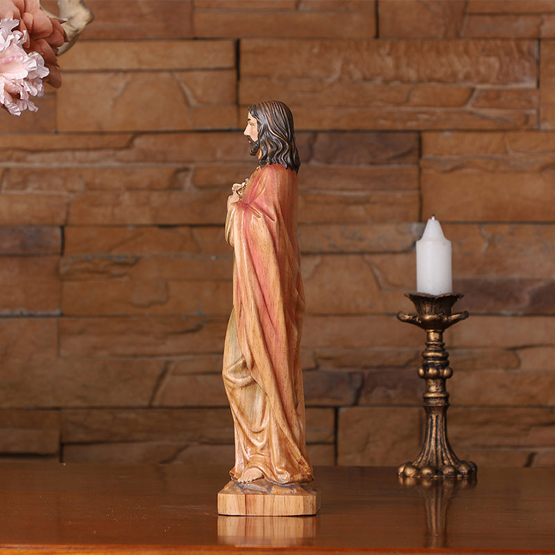 Handcrafted Jesus Blessing Hand Wood Statue | Divine Religious Decor - QIADGE