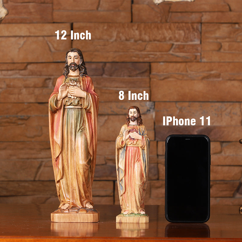 Handcrafted Jesus Blessing Hand Wood Statue | Divine Religious Decor - QIADGE