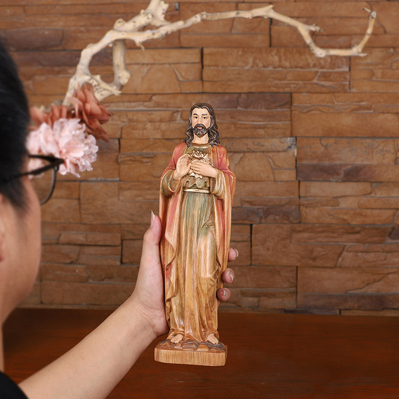 Handcrafted Jesus Blessing Hand Wood Statue | Divine Religious Decor - QIADGE