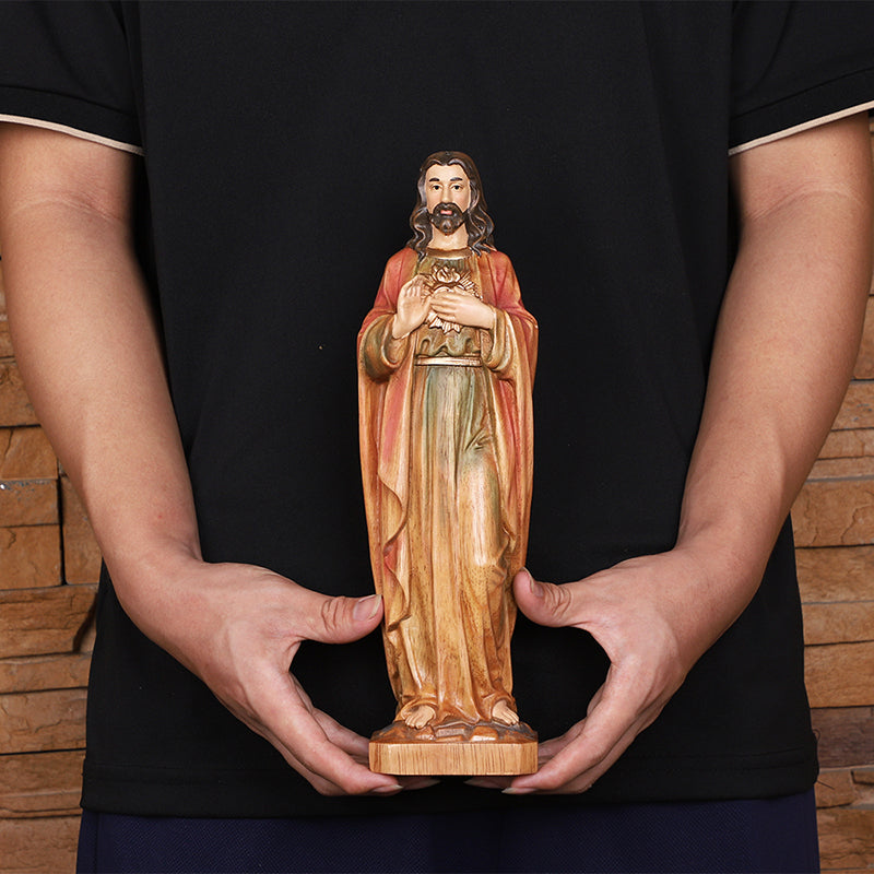 Handcrafted Jesus Blessing Hand Wood Statue | Divine Religious Decor - QIADGE