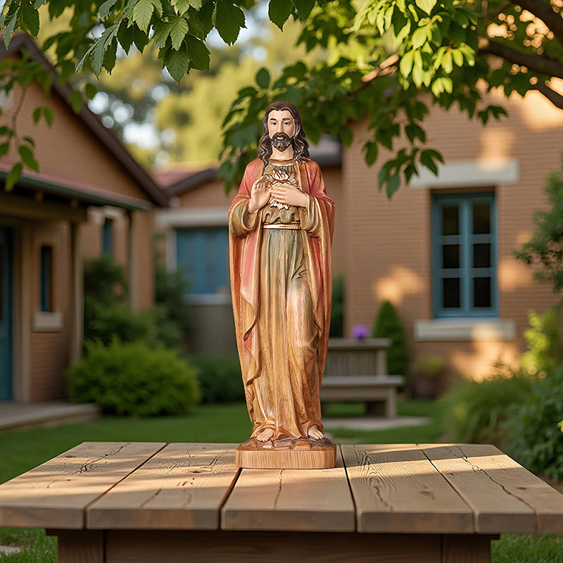 Handcrafted Jesus Blessing Hand Wood Statue | Divine Religious Decor - QIADGE