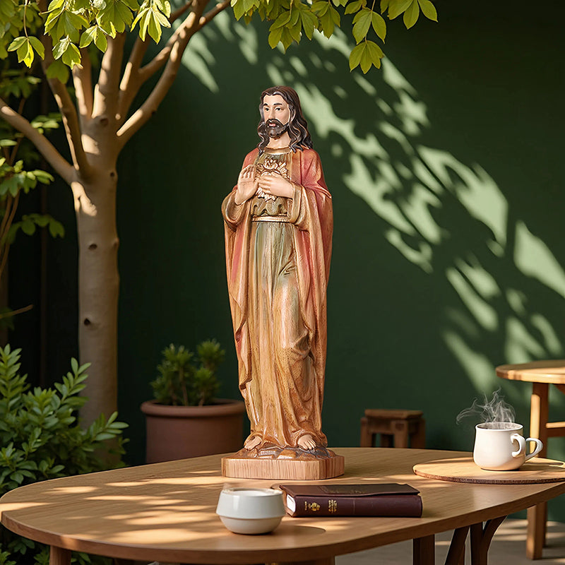 Handcrafted Jesus Blessing Hand Wood Statue | Divine Religious Decor - QIADGE