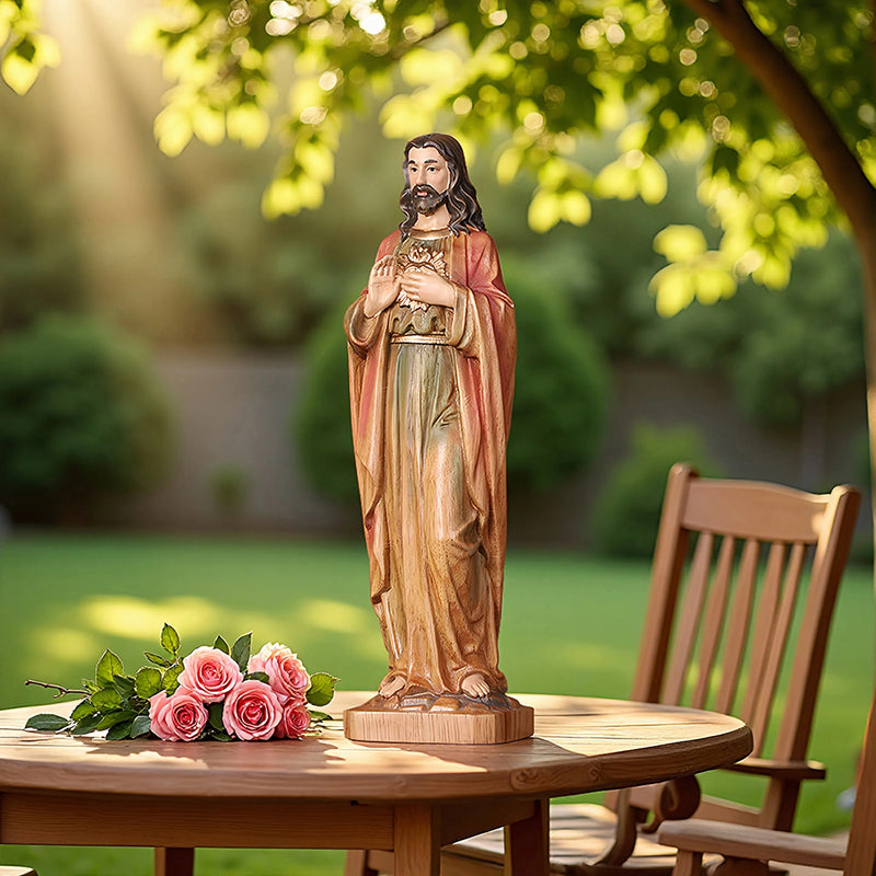 Handcrafted Jesus Blessing Hand Wood Statue | Divine Religious Decor - QIADGE