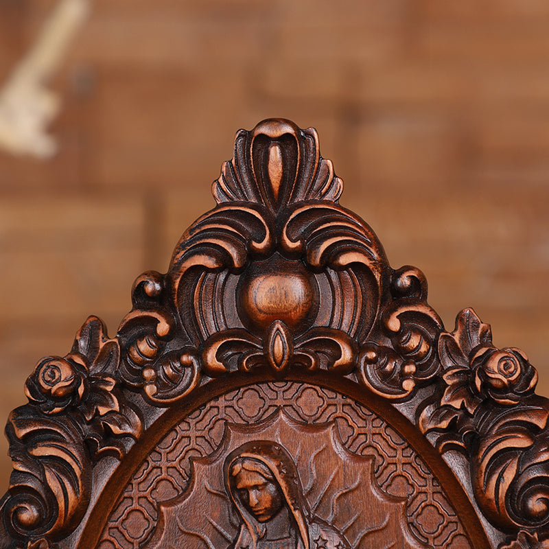 Our Lady of Guadalupe Wood Carving - Wall Mounted Saint Statue 2025 - QIADGE