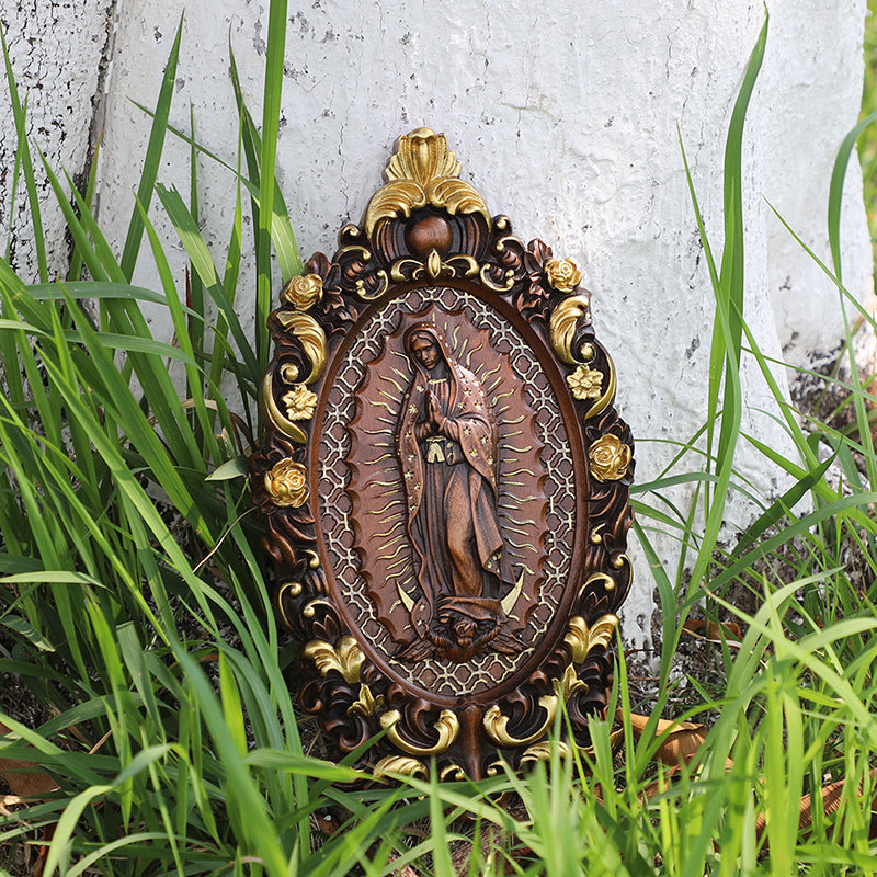 Our Lady of Guadalupe Wood Carving - Wall Mounted Saint Statue 2025 - QIADGE
