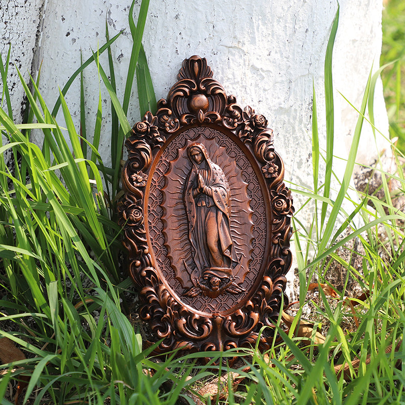 Our Lady of Guadalupe Wood Carving - Wall Mounted Saint Statue 2025 - QIADGE